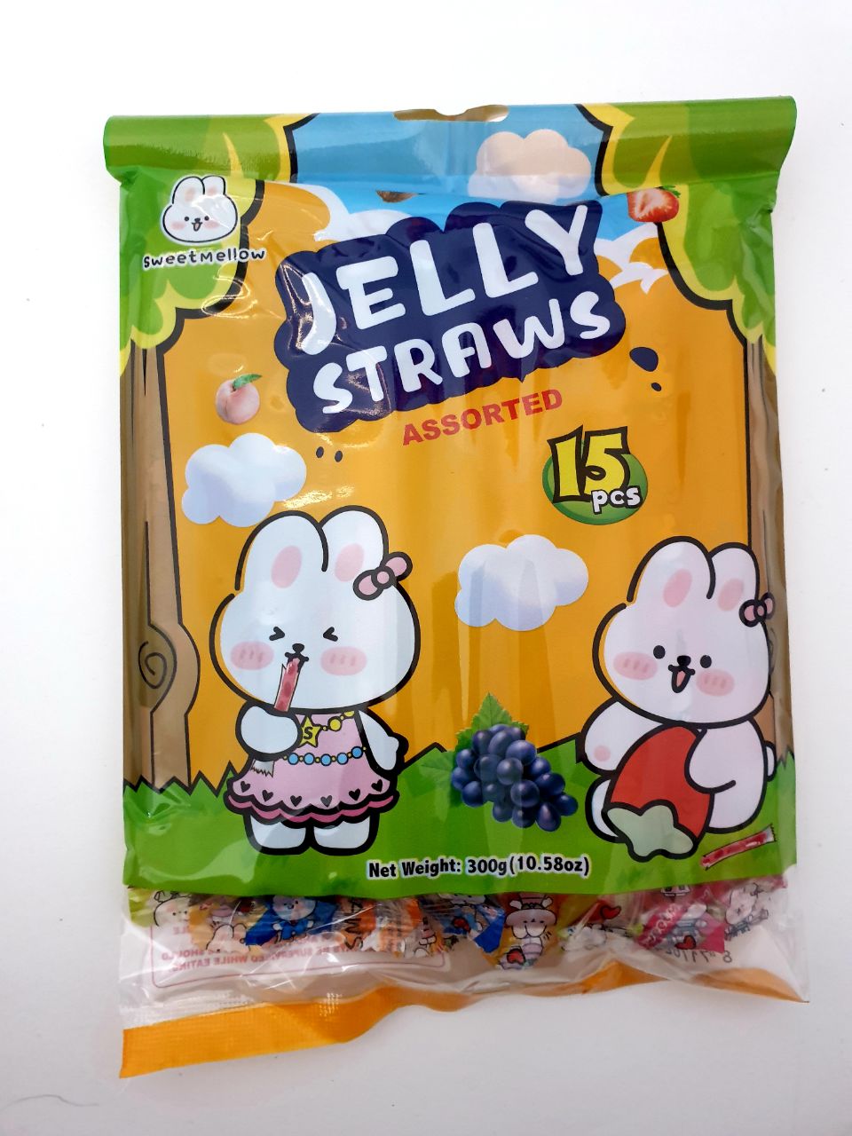 Jelly Straws Assorted 15pcs 300g