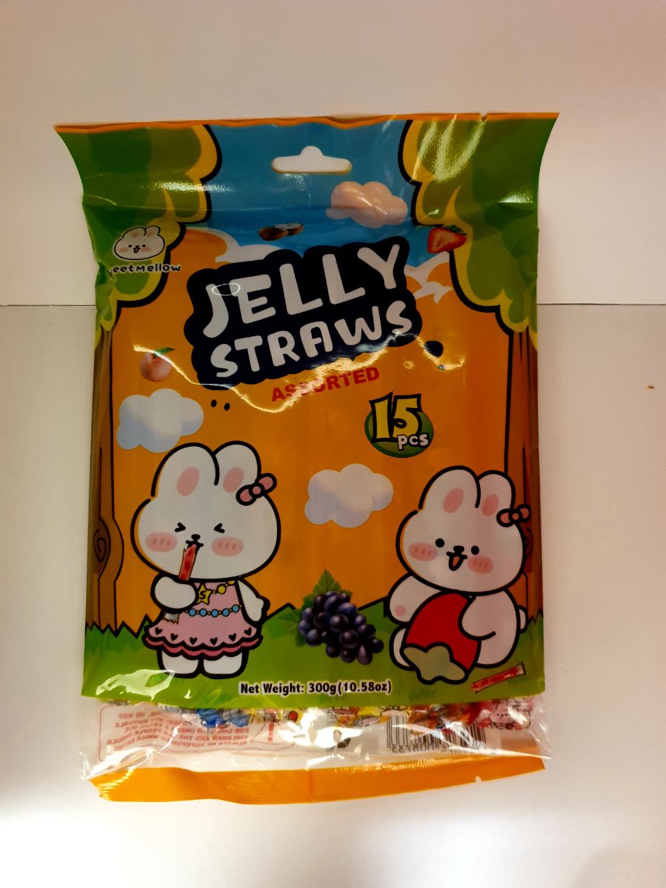 Jelly Straws Assorted 15pcs 300g